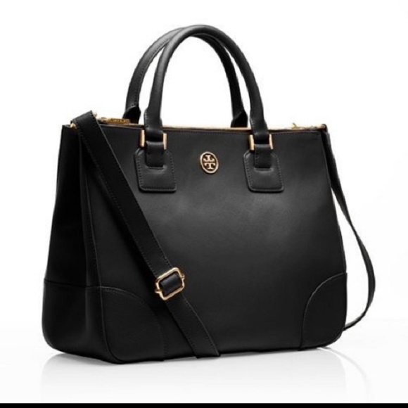 Tory Burch Handbags - Tory Burch black Robinson double zip large bag